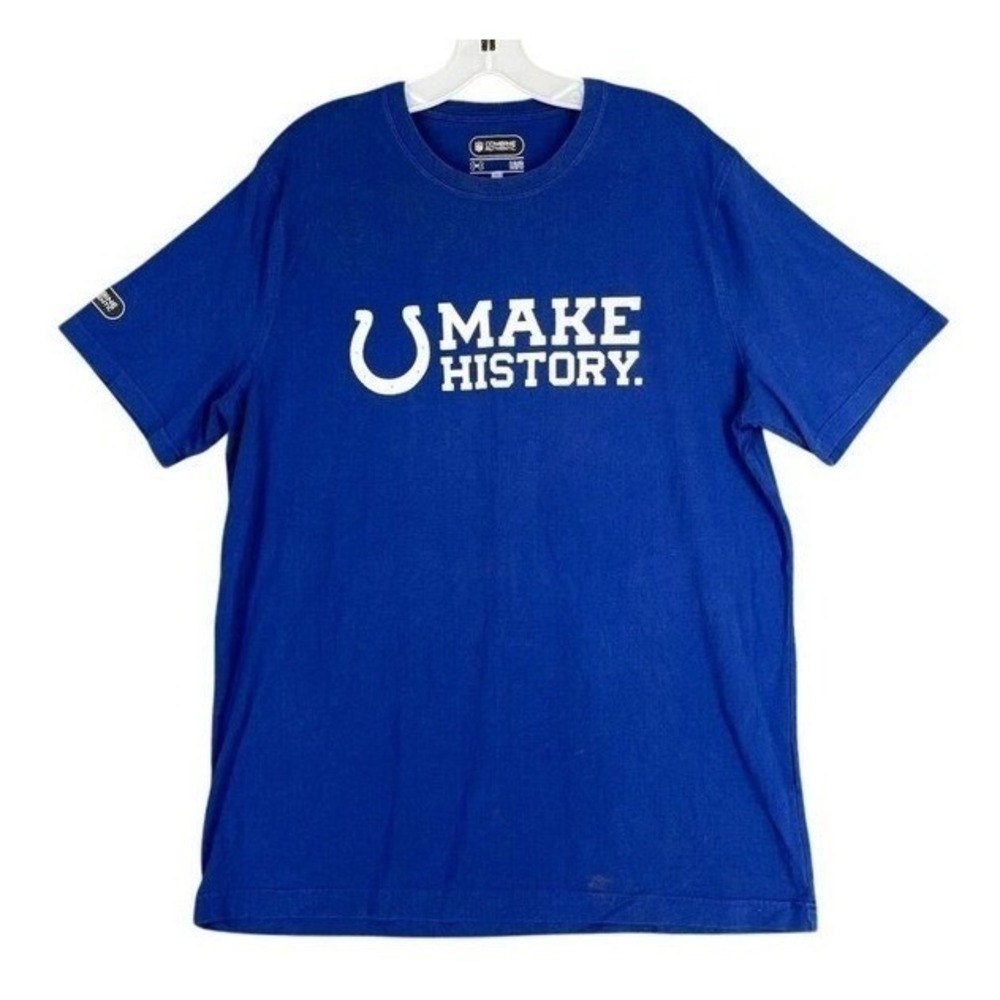 Indianapolis Colts Under Armour T-Shirt Mens L Blue Make History NFL Combine